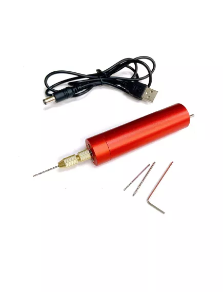 Минидрель ручная электрическая с набором спиральных сверл (0,8 мм, 1 мм, 1,2 мм); L-штифт для затягивания; Пит: через кабель USB-AM - штек 5,5*2,1 мм (5V/2A в комплекте); тумблер вкл/выкл; подходит для работы с различными материалами; материал: алюминиева - Минидрели - Радиомир Саратов