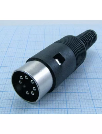 ШТЕКЕР DIN 7 PIN (СШ-7) (7-0251 7p) 12137/2 пластик на кабель - Штекер - Радиомир Саратов