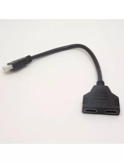 Разветвитель HDMI  v.1.4 1Вход (HDMI штек). - 2Выхода (HDMI гнездо) (переходник) на кабеле L =30см; контакты: GOLD; HIGH SPEED CABLE AWM 30V VW-1 - Разветвители HDMI (делители сигнала) - Радиомир Саратов
