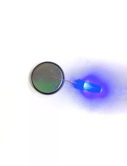 Светодиод 5мм Синий 5cd( 5000 mcd )  ( цв.линзы: зеленый, синий ) 5х15мм «свеча»  Угол свеч: 120°; Udc: 3.0-3.5v; 80mA (DFL-5AB4MW-15мм №419) 10376 -  5мм светодиоды - Радиомир Саратов