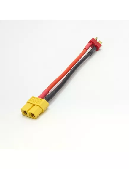 Кабель-переходник T-Plug (M) -> XT60 (F) Ток до 60А,  кабель 150мм (Силовой разъем) - Силовые разъёмы для подключения к устройствам - Радиомир Саратов