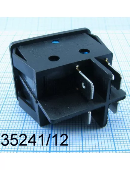 Клавишный переключатель прямоугольный, 4pin, 2xOFF-ON, AC 220/250V 25A, под клеммы 6.3мм, подсв.:синий, 27x22x18мм, Фланец: 32х25мм, IP55 (KCD4-201, KCD4-201/N, T85 (1E4)) - 25A Прямоугольный "широкий" - Радиомир Саратов