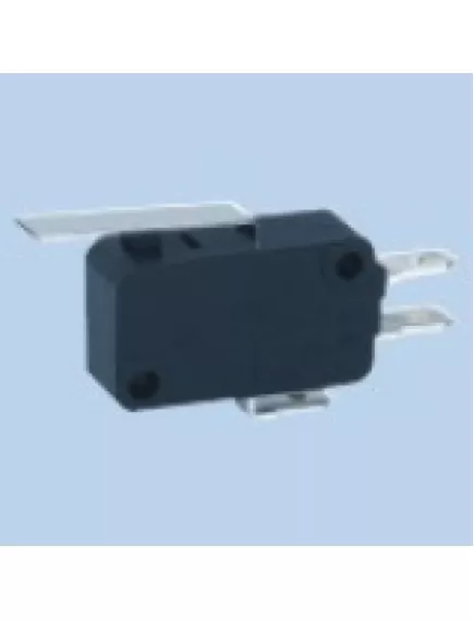 Микропереключатель оконечный, 3pin, ON-(ON), AC 220/250V 16A, под клеммы 6.3мм, 28x10x16мм, DIP, нормально замкнут, корпус: черный (KW7-03-3, MSW-02B, MSW-02, SC799, KW799 (519) KW1-103-Z3A, VT16021C2) - Микропереключатель с пластиной (28х10х16мм) - Радиомир Саратов