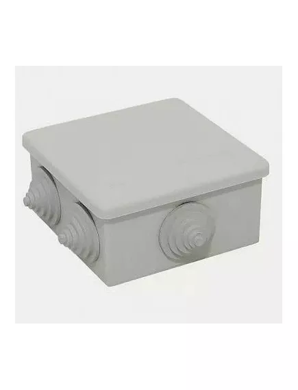 Коробка распаячная с входами (85х85х40мм) (5 входов) GE пластик, серый цвет - Коробки распаячные - Радиомир Саратов