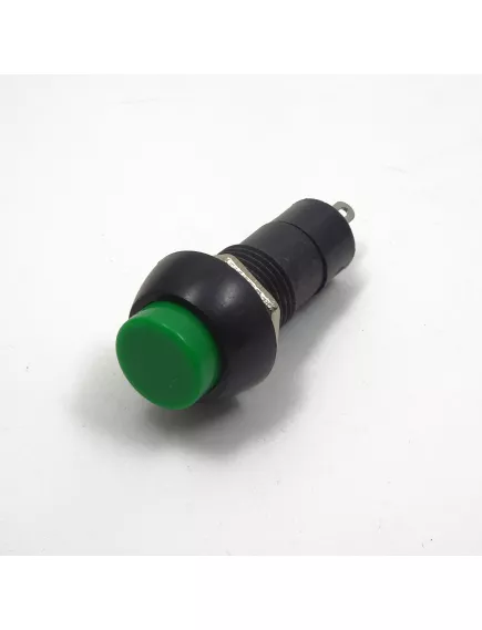 Кнопка круглая, 2pin, OFF-(ON), AC 220/250V 3A, нормально разомкнут, корпус: зеленый (PBS-11B, PB-305, D-208, 36-3040) -  3A - Радиомир Саратов