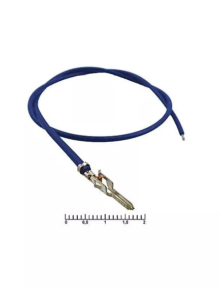 Контакт питания (штекер) на проводе L=30см (MF-M 4,20mm AWG20 0,3m blue) (Синий) (Для разъемов серии MINI-FIT) - низковольтные контакты проводом к MINI-FIT - Радиомир Саратов