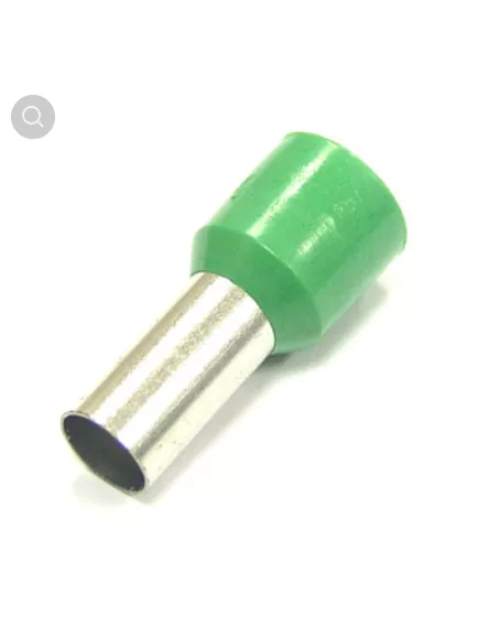 Наконечник втулочный/трубчатый/гильза для кабеля 16mm2 (6AWG)  12мм (d-наружн-6,2мм/d-внутр.-5,8мм) зеленый DN16012 (LT160 012.E16-12) НШвИ (12мм) - под кабель 16mm2 (Изолированные) - Радиомир Саратов