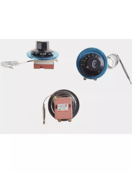 Терморегулятор капиллярный для электродуховок и электроплит 2pin 60-200C L капилляра=100cm 60-200С (WJA-200С WJC-200C) (Капиллярный термостат) 250VAC, 16A, ручка со шкалой - Терморегуляторы (Термостаты)  2PIN - Радиомир Саратов
