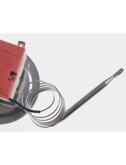 Терморегулятор капиллярный для электродуховок и электроплит 2pin 60-200C L капилляра=100cm 60-200С (WJA-200С WJC-200C) (Капиллярный термостат) 250VAC, 16A, ручка со шкалой - Терморегуляторы (Термостаты)  2PIN - Радиомир Саратов