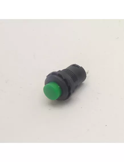Кнопка круглая, 2pin, OFF-ON, AC 220/250V 1.5A, d:12мм Фланец: 14мм, нормально разомкнут, корпус: зеленый (DS-228) -  1.5A - Радиомир Саратов