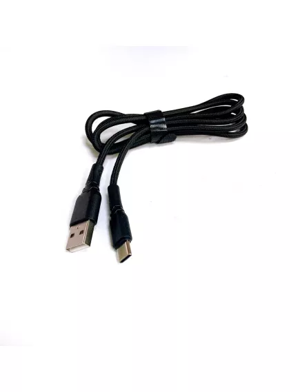 КАБЕЛЬ USB-AM x Type-C (штекер) 1.0М "X-37-TC"; круглый; материал оплётки:ткань; d=3мм; цвет: черный - без подсветки - Радиомир Саратов