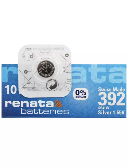 БАТАРЕЙКА 392  SR41W <RENATA> (G03/AG3/ LR41/384A/192/LR736)  1.55V  AgZn (серебряно-цинковая)  <Дисковая> (7,9х3,6мм) (BL-1) - Часовые серебряно-цинковые батарейки - Радиомир Саратов
