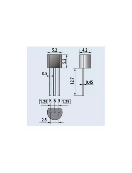 Транзистор биполярный КТ503Б (марк. желтая точка) h21-80-240 ,  40V , 0.15A , 5мГц /N-P-N/ TO92 - Кремниевые - Радиомир Саратов