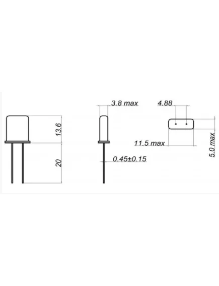 Кварцевый резонатор  2.4576 MHZ 2pin HC49U (Кварц) проволочн выводы - Кварцы HC49U - Радиомир Саратов