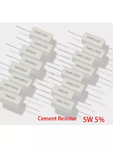 РЕЗИСТОР 5W 0.05 OM керамика SQP5 RX27-1 (Размеры 22х9,5х9мм) -  5W - Радиомир Саратов