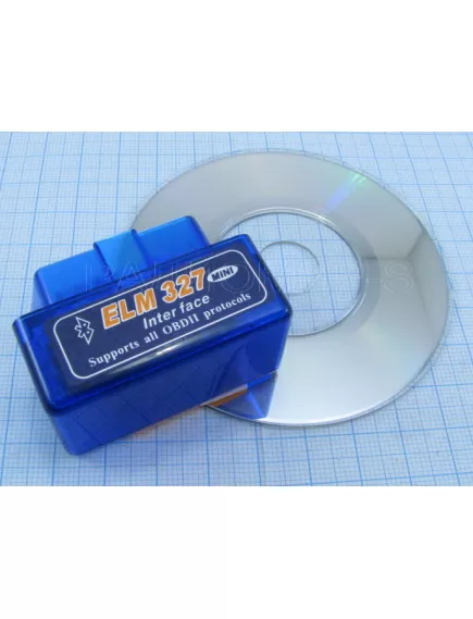 АДАПТЕР ELM-327 Bluetooth (ver.2.1) OBD II (C-32) мини Синий с диском (50х30х25мм)Совм. с устр:Windows / Linux / Android / Symbian OS / Windows 12V - OBD II адаптеры - Радиомир Саратов