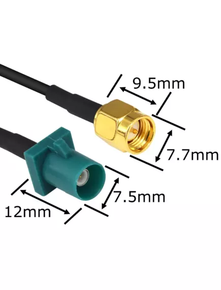 Антенный кабель-переходник для GPS антенны, с Fakra на SMA RG174 (кабель 15см) 50om, GPS антенный кабель Fakra C штекер на SMA штекер GPS Fakra Z штекер на SMA штекер OL-4136 - Антенный кабель-переходник для GPS антенны, с Fakra на SMA - Радиомир Саратов