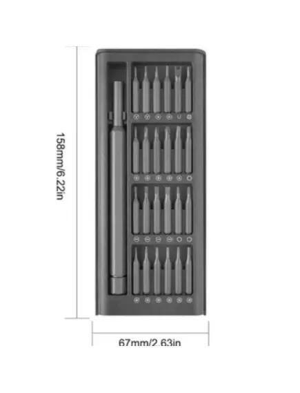 Набор отверток  для точных работ "6024* в комплекте 24 насадки ( биты)  в кейсе,  для ремонта телефонов, ноутбуков, планшетов, компьютеров, 24в1 - Отвертки, наборы отверток - Радиомир Саратов