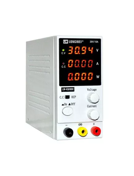 Блок питания лабораторный импульсный, 0-30V, 0-10A, 300W, 233x71x159мм, вх: AC 220V, с кабелем LONGWEI  LW-K3010DC - Лабораторные блоки питания - Радиомир Саратов