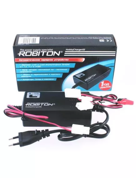 ЗАРЯД УСТР. ROBITON  HobbyCharger 02   Для зарядки LI-ion/ Li-Pol аккумуляторных сборок из 1-4 элементов с напряжением: 3.7V; 7.4V; 11.1V; 14.8V. Маx мощность: 12W; зарядный ток: 500mA; U заряда: 2,5-16,8V; коннекторы Tamiya в компл. - Для устройств на Li-Ion АКБ - Радиомир Саратов