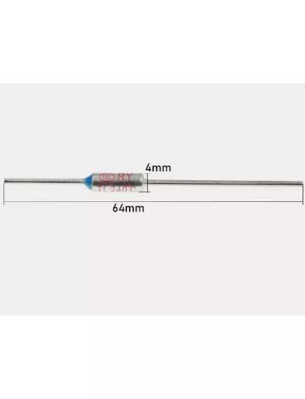 Термопредохранитель 10A,  72* TZ D-72 (BF72/RY72/SF72/TH72/TF72) Termo fuse 72*C 10A axial -  Аксиальные выводы - Радиомир Саратов