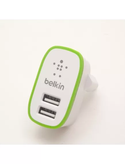 БЛОК ПИТ/ЗАРЯД УСТР 220V / USB-AFх2 DC 5V (2100mA / 1000mA) Belkin (F8JO52) цвет: Белый; Для заряда мобильных телефонов / MP3 плееров планшетов/ iPad/ iPhone - Для мобильных устройств зарядные устройства - Радиомир Саратов