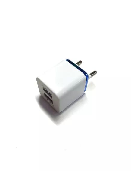 БЛОК ПИТ/ЗАРЯД УСТР 220V / USB-AFx2 /  DC 5V 2.1A/0.6А; YU300-1 ; (белый с кольцом) для заряда смартфонов, iPad, портативных наушников, bluetooth колонок и т.д - Для мобильных устройств зарядные устройства - Радиомир Саратов