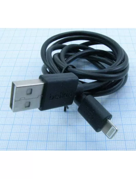 КАБЕЛЬ USB-AM /-iPhone5 (Apple 8pin) 1,2м черный d3.4mm iPod/iPad (Кабель-USB "Belkin" для iPhone 5 (1,2m) - iPhone-5 - Радиомир Саратов