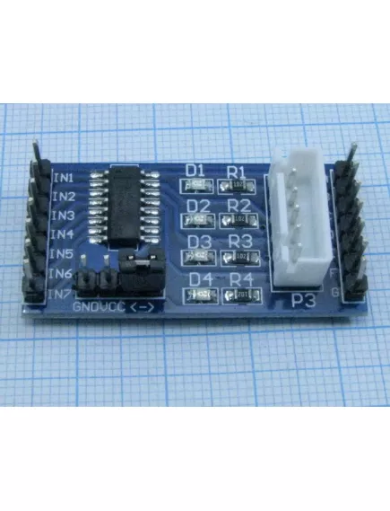 ДРАЙВЕР ШАГОВОГО ДВИГАТЕЛЯ на контроллере ULN2003 (SOIC) для проект.ARDUINO Упр.4-х фазн. двигат; Uпит:5V; Частота: 100 Гц; 31х34мм - Драйверы шагового двигателя - Радиомир Саратов