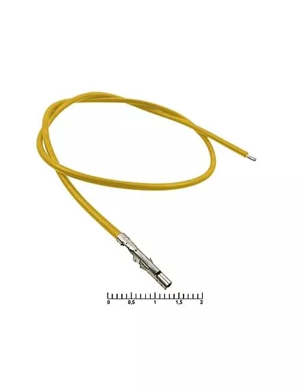 Контакт питания (гнездо) на проводе L=30см (MF-F 4,20mm AWG18 0,3m Yellow) (желтый) (Для разъемов серии MINI-FIT) 5557/5559 - низковольтные контакты проводом к MINI-FIT - Радиомир Саратов