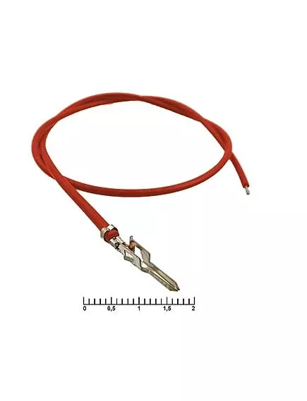 Контакт питания (штекер) на проводе L=30см (MF-M 4,20mm AWG20 0,3m red) (Красный) (Для разъемов серии MINI-FIT) - низковольтные контакты проводом к MINI-FIT - Радиомир Саратов