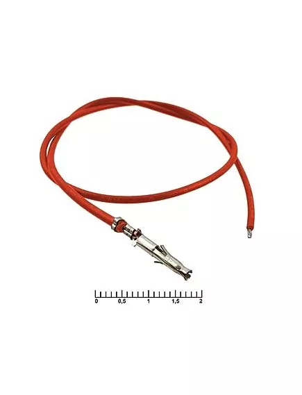 Контакт питания (штекер) на проводе L=30см (MF-M 4,20mm AWG20 0,3m red) (Красный) (Для разъемов серии MINI-FIT) - низковольтные контакты проводом к MINI-FIT - Радиомир Саратов