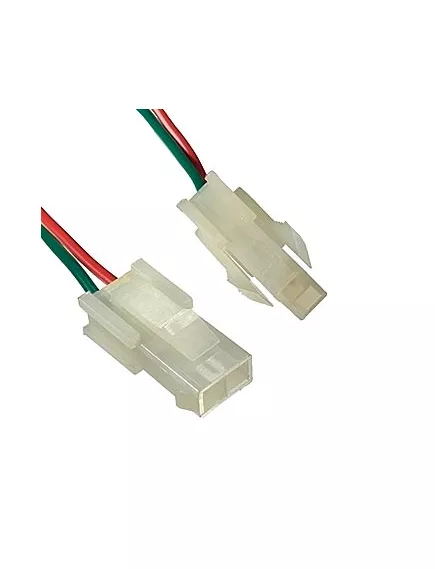 РАЗЪЕМ питания низковольт  2pin шаг 4.2мм (MINI-FIT) (MX5559) с проводами 20AWG(0.5 кв.мм) (Гнездовая часть MF-2x1M wire 0,3m) с фиксац, 300V, ток 7A AC/DC - Разъемы низковольтные на кабель MINI-FIT-Гнездовая часть - Радиомир Саратов