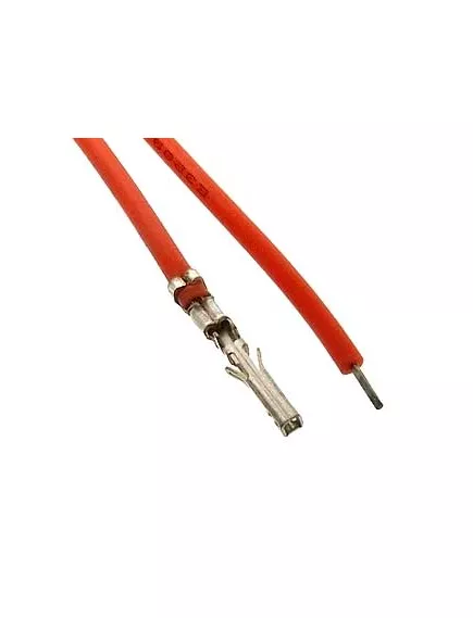 Контакт питания (гнездо) на проводе L=30см (MMF-F 3,00mm AWG24 0,3m Red) Красный  (Для разъемов серии MICRO-FIT штекер) - низковольтные контакты проводом к Micro-FIT - Радиомир Саратов