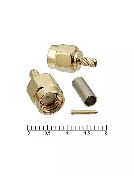 Разъем SMA-C316P GOLD гайка+штырь под обжим - SMA ( ВЧ- разъемы ) - Радиомир Саратов