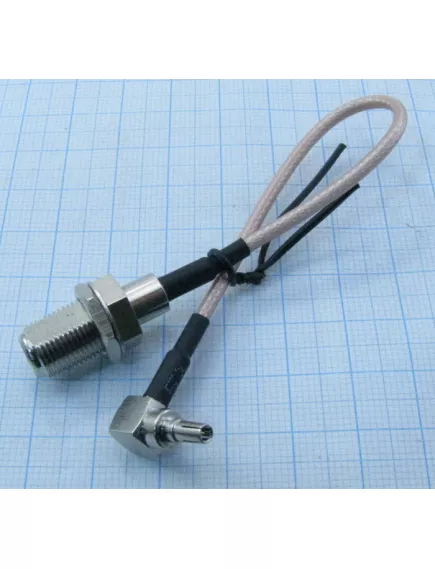 Антенный кабель-переходник CRC9  (штекер угл) на F-гнездо (без штыря) USB модем HUAWEI;RG174 (кабель 15см)  вч разъем (ПИГТЕЙЛ) - Пигтейлы, CRC9/TS9-разъемы, переходники (для GSM модемов) - Радиомир Саратов