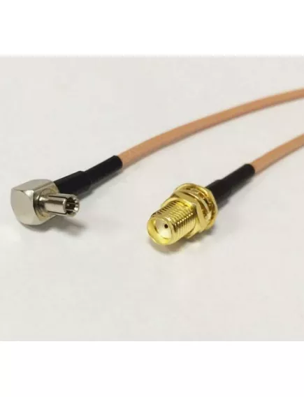Антенный кабель-переходник TS9(штекер угл) на SMA (гнездо без штыря,прямое)  внешн. резьба  USB 3G модем (кабель 18см) ПИГТЕЙЛ/GR-2 - Пигтейлы, CRC9/TS9-разъемы, переходники (для GSM модемов) - Радиомир Саратов