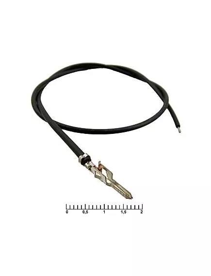 Контакт питания (штекер) на проводе L=30см (MF-M 4,20mm AWG20 0,3m black) (Черный) (Для разъемов серии MINI-FIT) - низковольтные контакты проводом к MINI-FIT - Радиомир Саратов