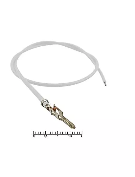 Контакт питания (штекер) на проводе L=30см (MF-M 4,20mm AWG20 0,3m white) (Белый) (Для разъемов серии MINI-FIT) - низковольтные контакты проводом к MINI-FIT - Радиомир Саратов