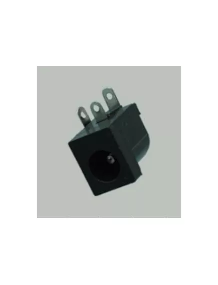 ГНЕЗДО БП 5.5/2.1 MM НА КОРПУС (2.0мм) (DC-005/PJ002/DS-210B/K375A/DJK-02A) 3pin с выкл. (черное ,горизонт. установ. угл) ВЫСОКОЕ КАЧЕСТВО Китай - 5.5/2.1мм - Радиомир Саратов