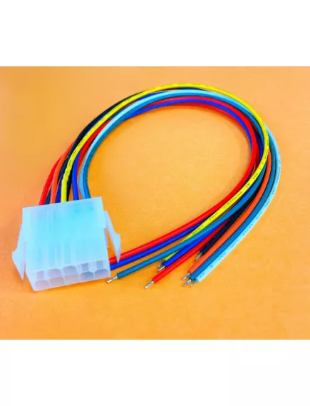 РАЗЪЕМ питания низковольт 10pin шаг 4.2мм (MINI-FIT) (MX5559) с проводами 20AWG (0.5 кв.мм) (гнездовая часть MF-2x5M) (ответная штыревая часть MF-2x5F) с фиксац 300V, ток 7A - Разъемы низковольтные на кабель MINI-FIT-Гнездовая часть - Радиомир Саратов