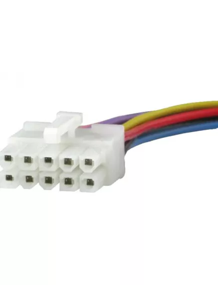 РАЗЪЕМ питания низковольт 10pin шаг 4.2мм (MINI-FIT) (MX5559) с проводами 20AWG (0.5 кв.мм) (гнездовая часть MF-2x5M) (ответная штыревая часть MF-2x5F) с фиксац 300V, ток 7A - Разъемы низковольтные на кабель MINI-FIT-Гнездовая часть - Радиомир Саратов