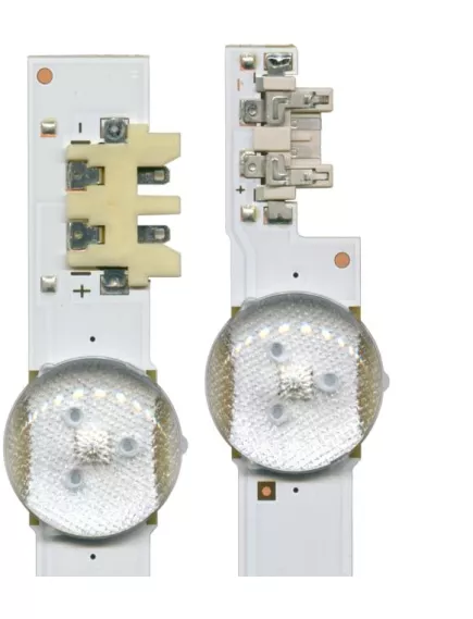 Светодиодная планка для подсветки ЖК панелей 43" 3V (7линз+4линзы-2части) V5DF-430DCB-R1 (890 мм, 11 линз), планка из 2-х частей - 3V  - Радиомир Саратов