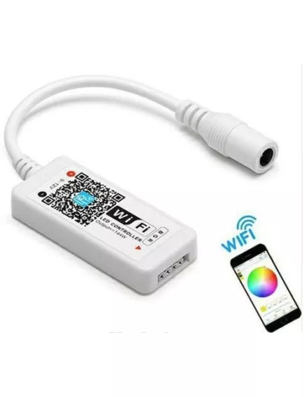 Контроллер мини RGB с Wi-Fi : 6A, DC12-24v, 72w, 4pin, ( 3 канала по 2A )  Метод подключения: общий анод ( управление смартфоном;расстояние- 50м )( габар: 52х22х9мм ) - Контроллеры RGB для св/д лент - Радиомир Саратов