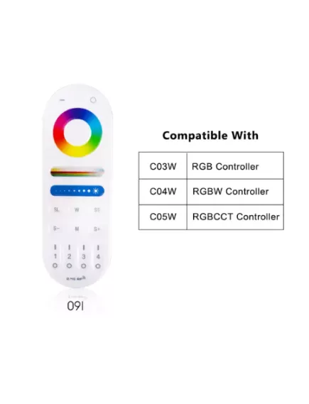 Пульт управления Wi-Fi  сенсорный, для ленты RGBW   2,4G, 4 канальный, может управлять 4-мя контроллерами 9 программ   Умный контроллер - Контроллеры RGB для св/д лент - Радиомир Саратов
