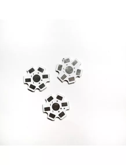 Плата алюминиевая PCB STAR "Звезда" на 1 св/д (радиаторная пластина) 6pin d=20мм, толщина=1,3мм 37644 белое покрытие. Для монтажа мощных св/дов "Эмиттер" (площадка для светодиодов) - Платы алюминиевые (площадки) для светодиодов - Радиомир Саратов