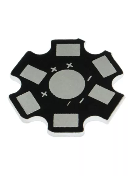 Плата алюминиевая PCB STAR "Звезда" на 1 св/д (радиаторная пластина) 6pin d=20мм, толщина=1,3мм 37644/1 черное покрытие. Для монтажа мощных св/дов "Эмиттер" (площадка для светодиодов) - Платы алюминиевые (площадки) для светодиодов - Радиомир Саратов