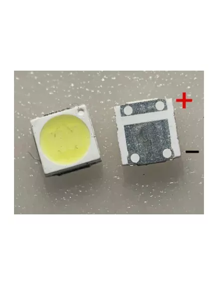 СВЕТОДИОД SMD 3030  1.8W 3V (3.0x3.0x0.5mm) (большой контакт - (Катод)); цвет:белый-холодный (10000°K) 3V- 450ma (Для ремонта подсветки ЖК/LED ТВ) - 3V - Радиомир Саратов