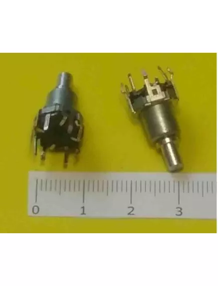 Энкодер  5pin Цилиндрич. D11mm (Вал=7мм) с кнопкой/мет. ручка, п/круг, без резьбы 33000   Шаттл а/м     (№15) (новый) - Энкодеры (Шаттл) - Радиомир Саратов