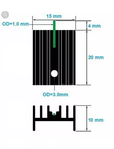 Радиатор для транзистора корпус TO220 (15*10*20мм) - Радиаторы для транзисторов - Радиомир Саратов
